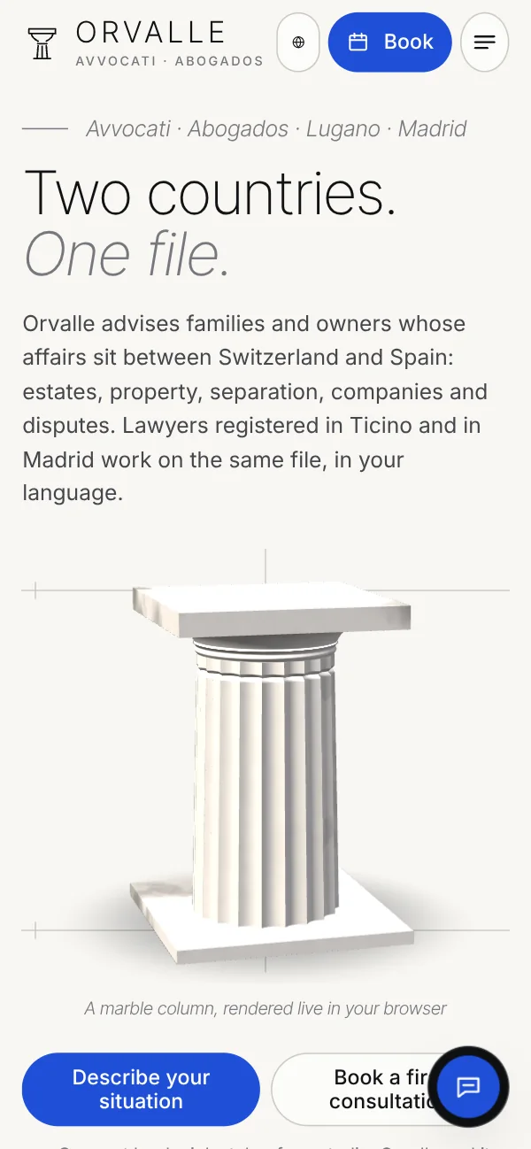 The same home page on a phone.